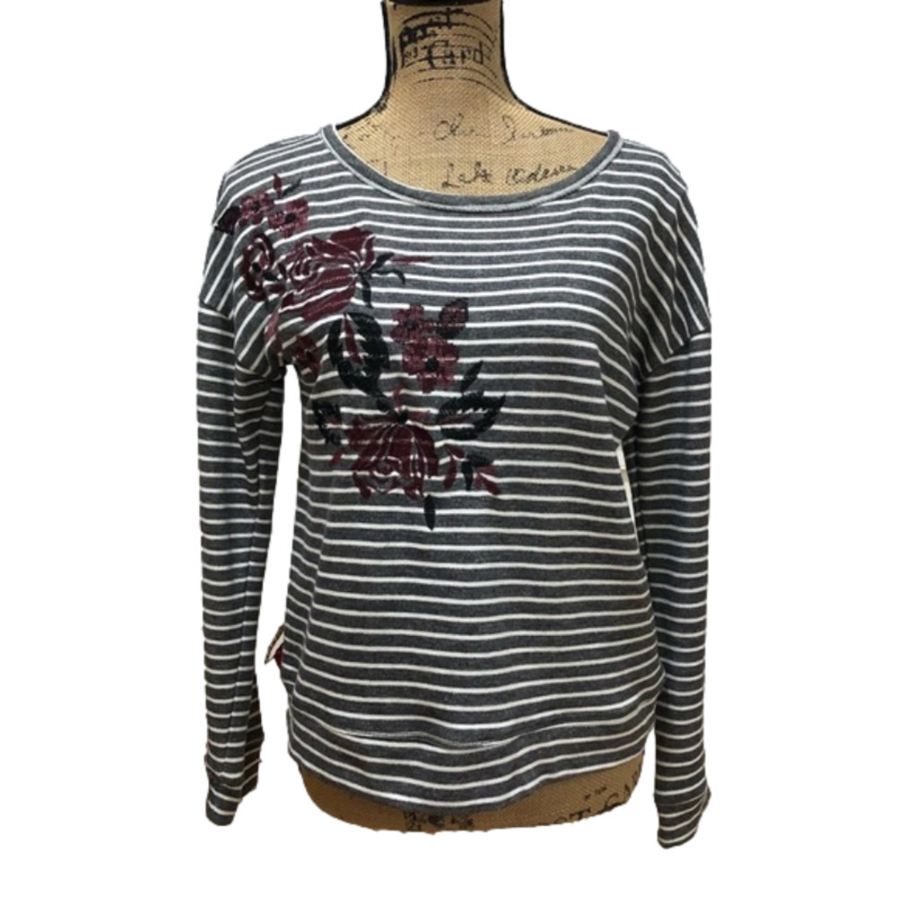 ALTAR’D State Boho Embroidered Rose Sweatshirt